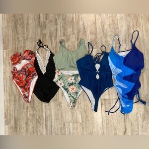 Lot of 5 shein one piece bathing suits size XL